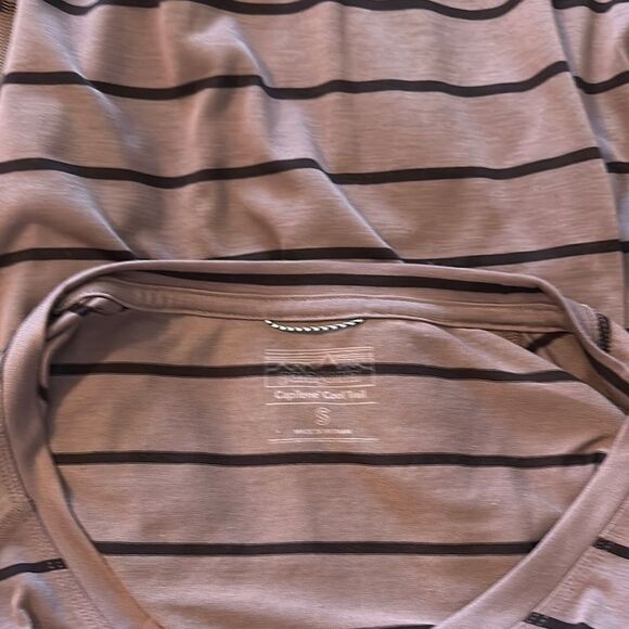 Patagonia Capilene Cool Trail Striped Brown l Mauve Women's Top Small S EUC - Picture 4 of 5